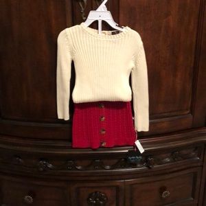 Sweater Outfit, Knitted Sweater and Skirt